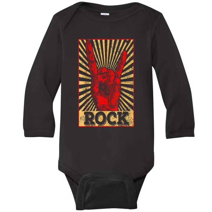 Vintage Rock N Roll Concert Band Retro Gift Baby Long Sleeve Bodysuit