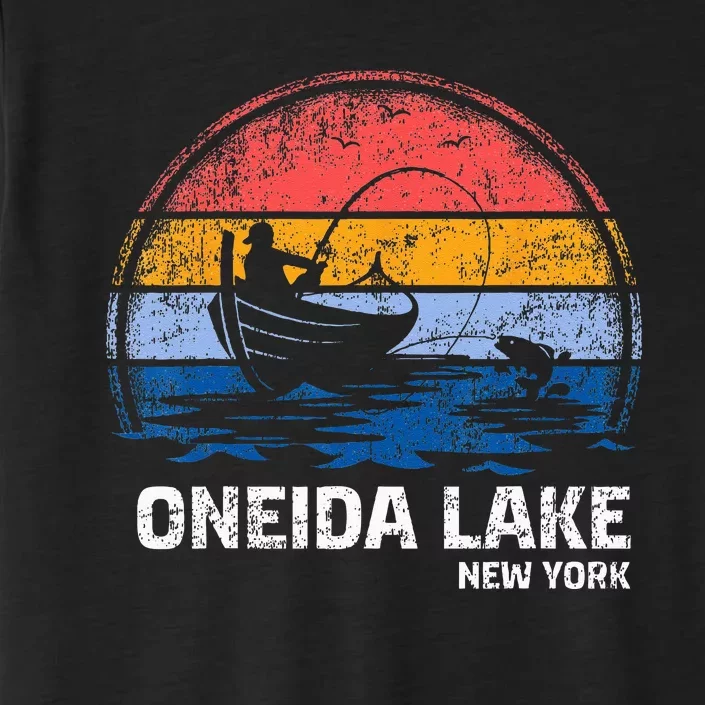 Vintage Retro New York Oneida Lake Summer Fishing ChromaSoft Performance T-Shirt