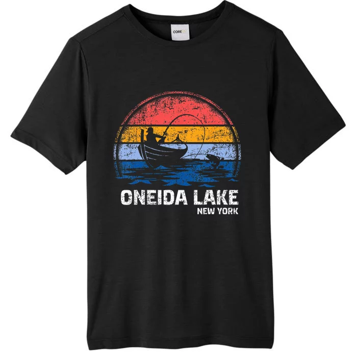 Vintage Retro New York Oneida Lake Summer Fishing ChromaSoft Performance T-Shirt