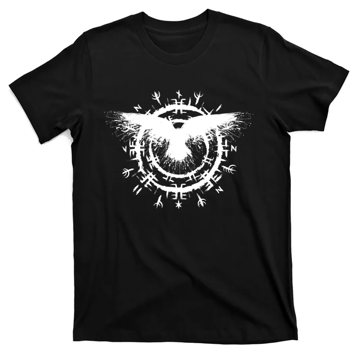 Viking Raven, Nordic Compass, Norse Runes, Viking Warrior T-Shirt