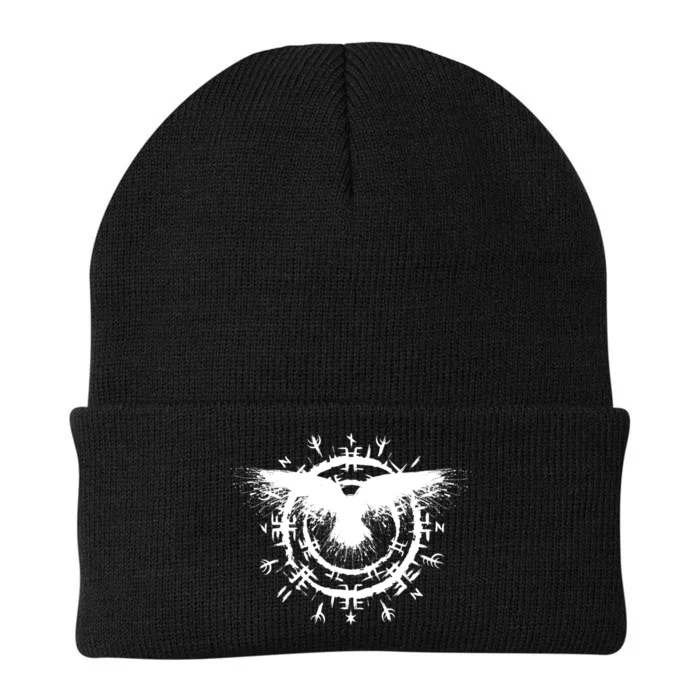 Viking Raven, Nordic Compass, Norse Runes, Viking Warrior Knit Cap Winter Beanie