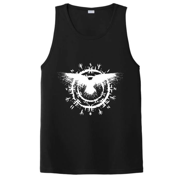 Viking Raven, Nordic Compass, Norse Runes, Viking Warrior Performance Tank