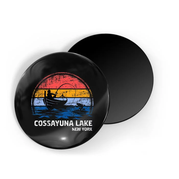 Vintage Retro New York Cossayuna Lake Summer Fishing Magnet