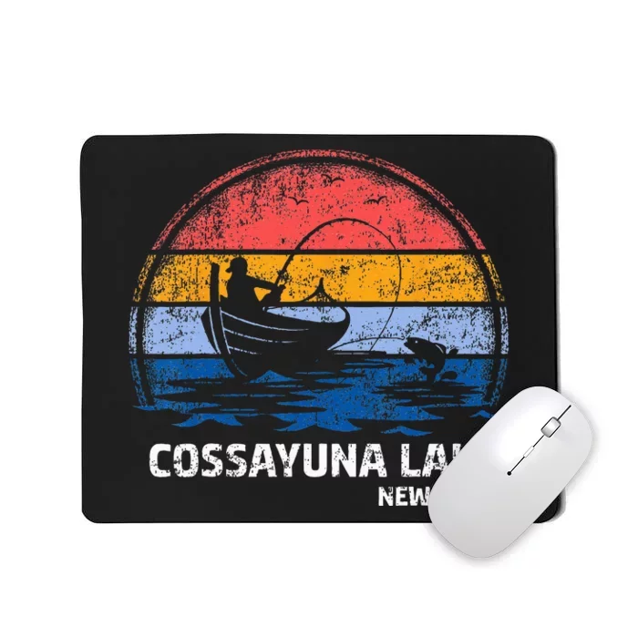 Vintage Retro New York Cossayuna Lake Summer Fishing Mousepad