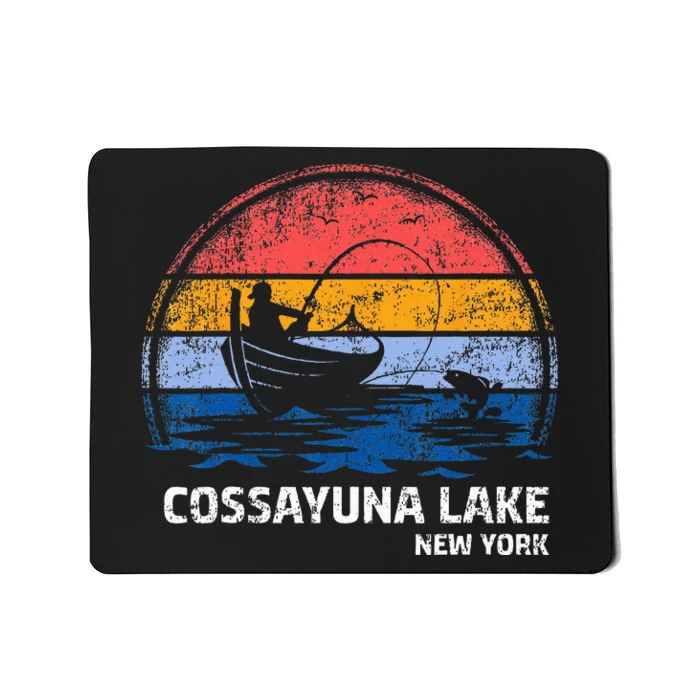 Vintage Retro New York Cossayuna Lake Summer Fishing Mousepad