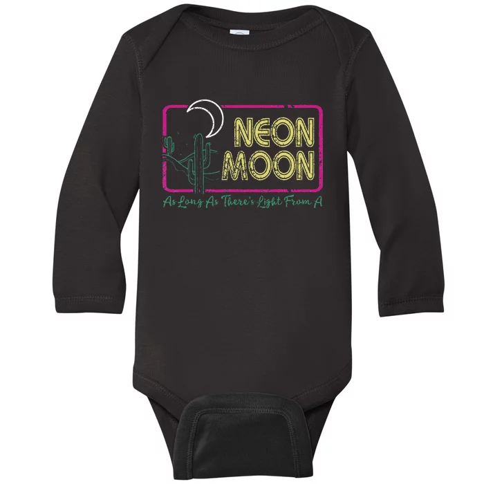 Vintage Retro Neon Moons Funny Lyrics Music 70s Cactus Baby Long Sleeve Bodysuit