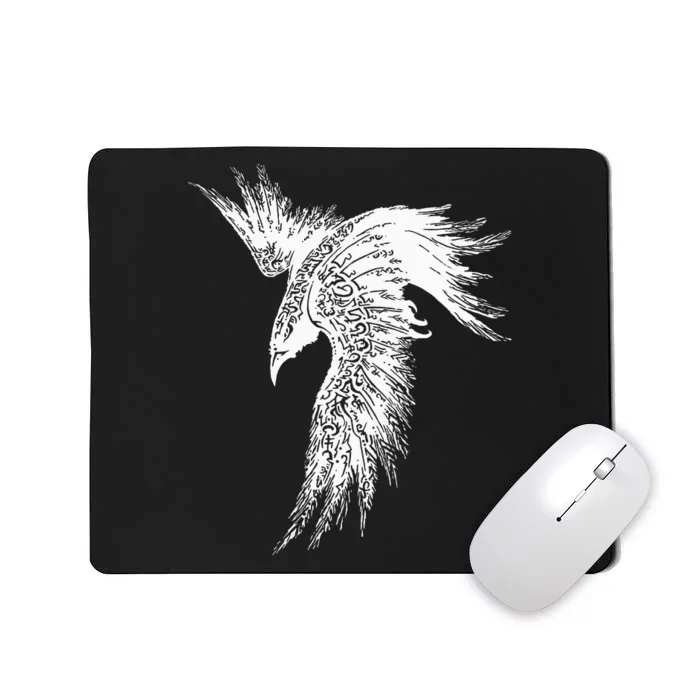 Viking Raven Norse Mythology Beautiful Art Symbols Mousepad