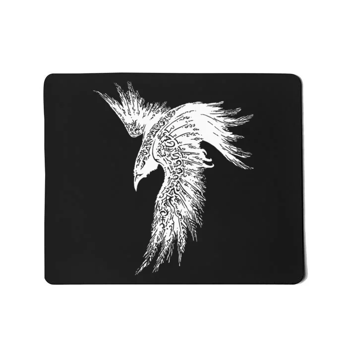 Viking Raven Norse Mythology Beautiful Art Symbols Mousepad