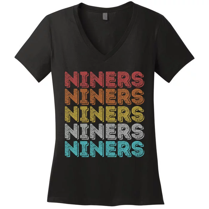 Vintage Retro Niners Women's V-Neck T-Shirt