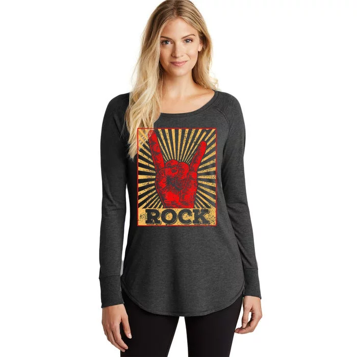 Vintage Rock n Roll Concert Band Retro Tee Gift Women's Perfect Tri Tunic Long Sleeve Shirt