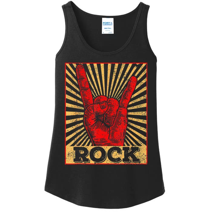 Vintage Rock n Roll Concert Band Retro Tee Gift Ladies Essential Tank