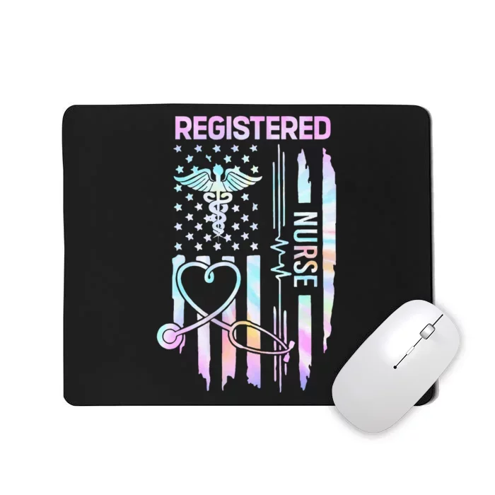 Vintage Registered Nurse Nurse Nursing USA Flag Tie Dye RN Mousepad