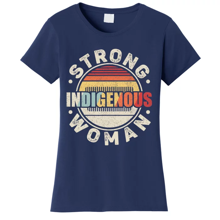 Vintage Retro Native American Strong Indigenous Woman Women's T-Shirt