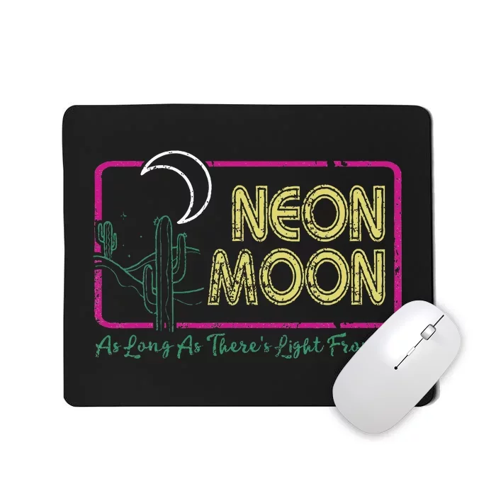 Vintage Retro Neon Moons Funny Lyrics Music 70s Cactus Mousepad