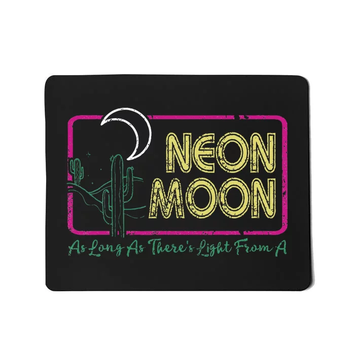 Vintage Retro Neon Moons Funny Lyrics Music 70s Cactus Mousepad