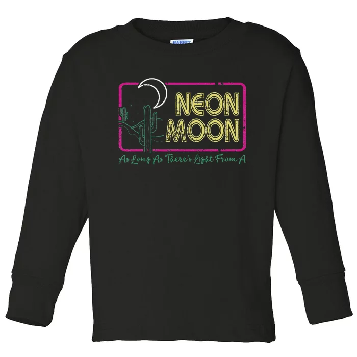 Vintage Retro Neon Moons Funny Lyrics Music 70s Cactus Toddler Long Sleeve Shirt