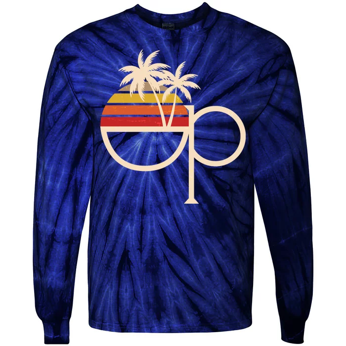 Vintage Retro OP Ocean Pacific Logo Tie-Dye Long Sleeve Shirt