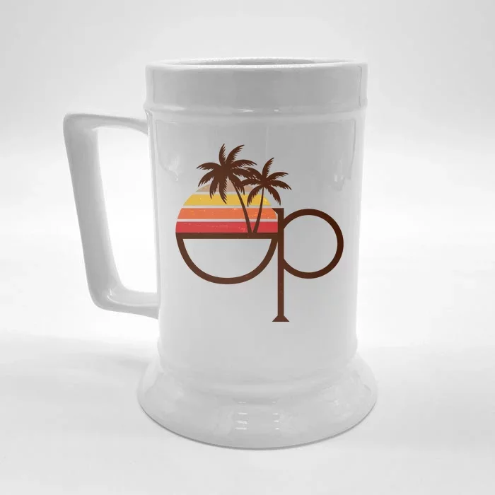 Vintage Retro OP Ocean Pacific Logo Front & Back Beer Stein