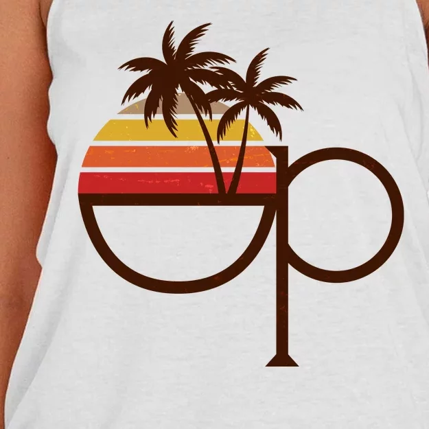 Vintage Retro OP Ocean Pacific Logo Women's Knotted Racerback Tank