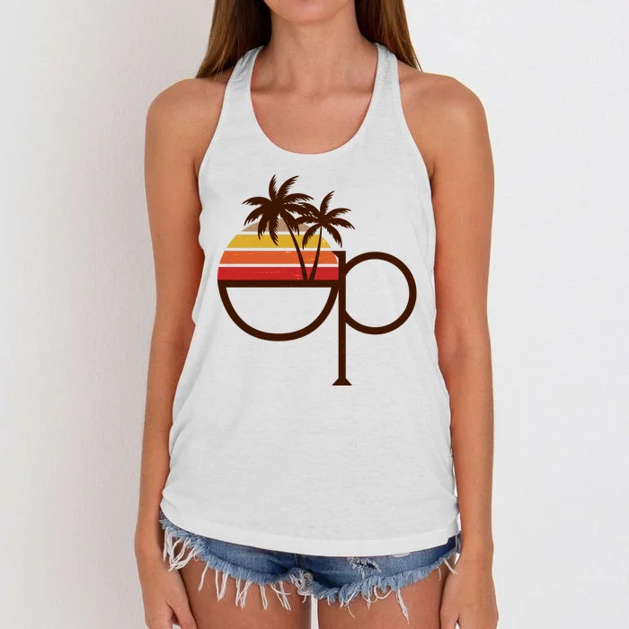 Vintage Retro OP Ocean Pacific Logo Women's Knotted Racerback Tank