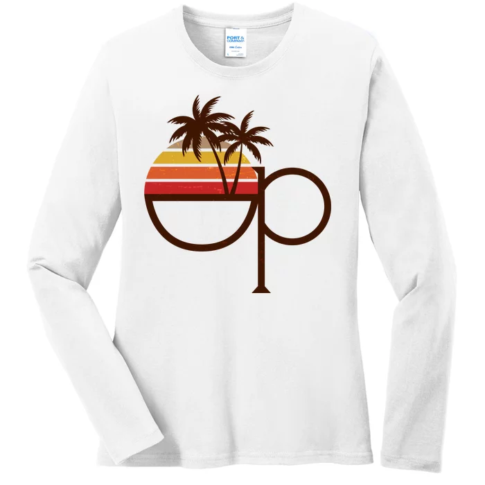 Vintage Retro OP Ocean Pacific Logo Ladies Long Sleeve Shirt