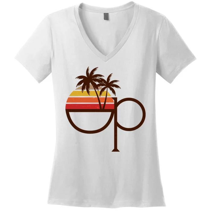 Vintage Retro OP Ocean Pacific Logo Women's V-Neck T-Shirt