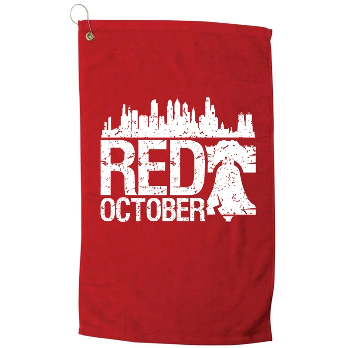 Vintage Red October Philadelphia Skyline Baseball Platinum Collection Golf Towel