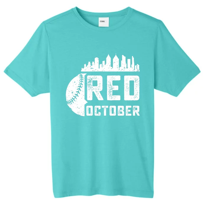 Vintage Red October Philadelphia Skyline Baseball ChromaSoft Performance T-Shirt