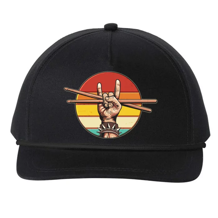 Vintage Rock One Drummer Drum Sticks Snapback Five-Panel Rope Hat