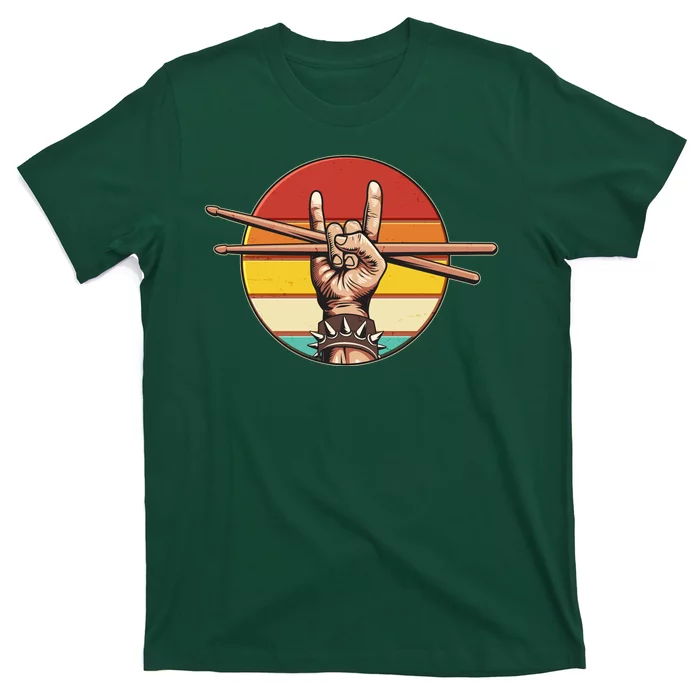 Vintage Rock One Drummer Drum Sticks T-Shirt