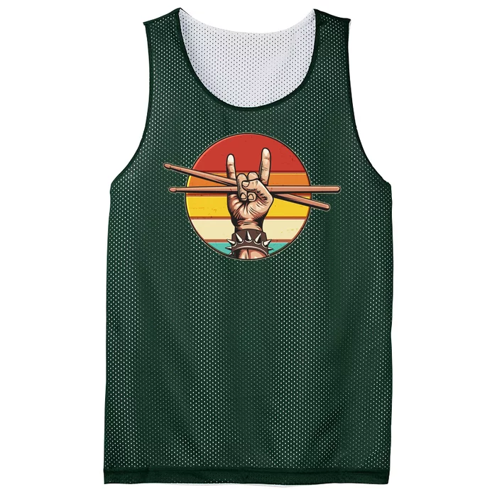 Vintage Rock One Drummer Drum Sticks Mesh Reversible Basketball Jersey Tank