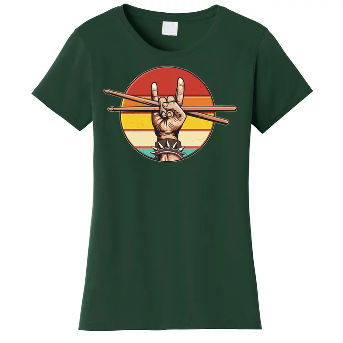 Vintage Rock One Drummer Drum Sticks Women's T-Shirt