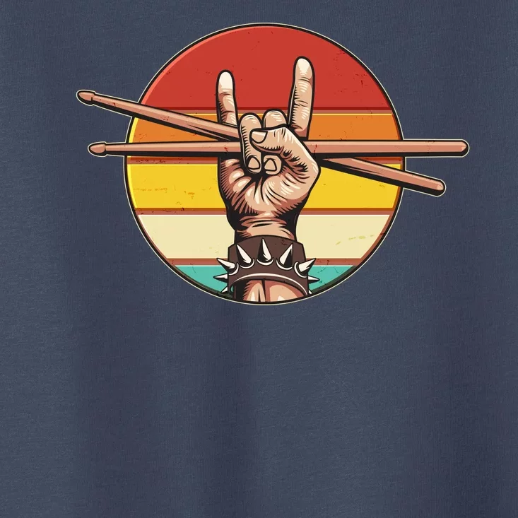 Vintage Rock One Drummer Drum Sticks Toddler T-Shirt