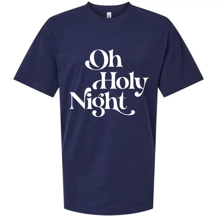 Vintage Retro Oh Holy Night Christmas Xmas Holiday Gift Cute Gift Sueded Cloud Jersey T-Shirt