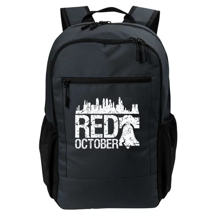 Vintage Red October Philly Philadelphia Skyline Baseball Daily Commute Backpack