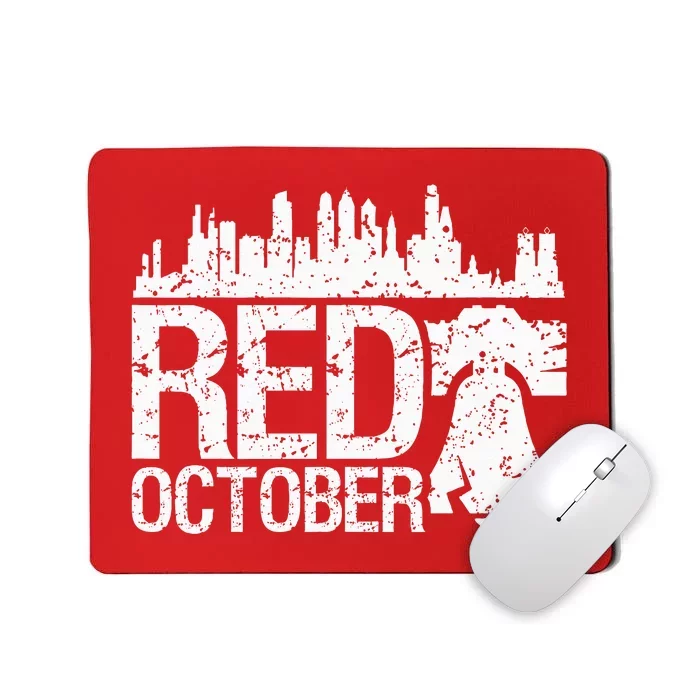 Vintage Red October Philly Philadelphia Skyline Baseball Mousepad