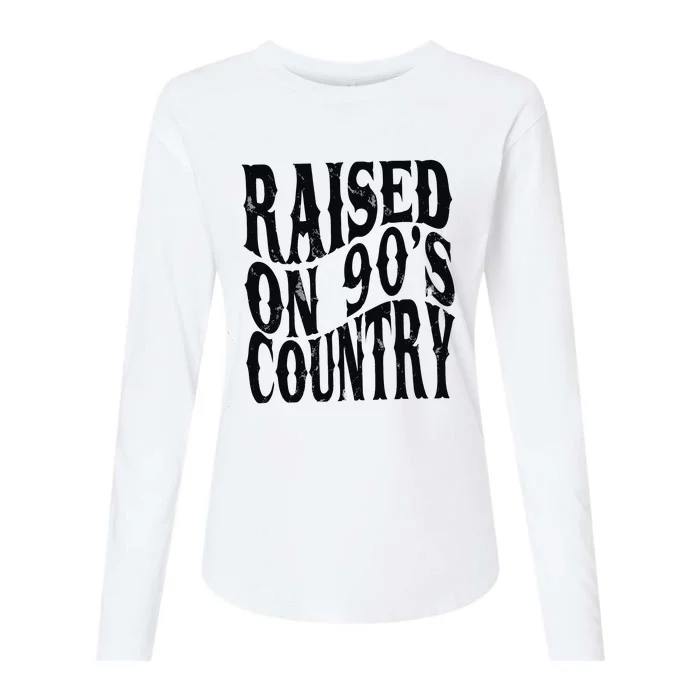 Vintage Raised On 90s Country Womens Cotton Relaxed Long Sleeve T-Shirt