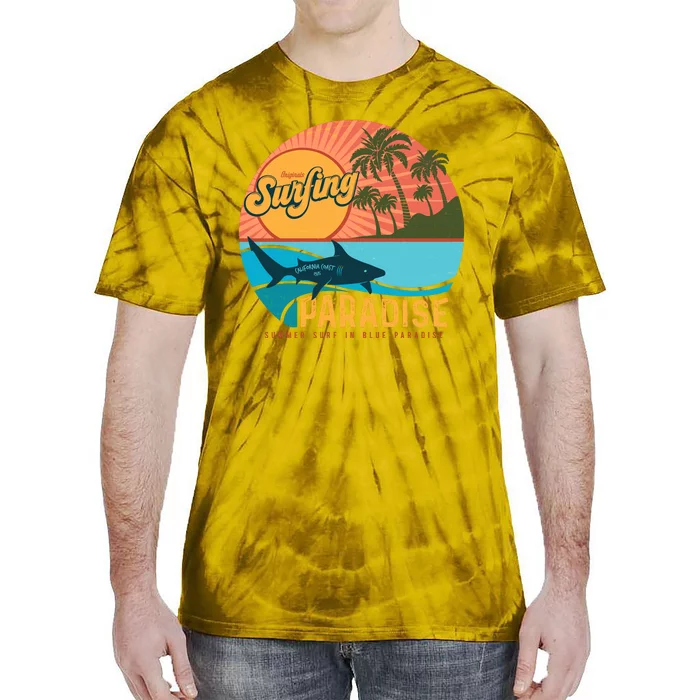 Vintage Retro Orignal Surfing Paradise Shark Tie-Dye T-Shirt