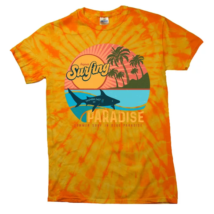 Vintage Retro Orignal Surfing Paradise Shark Tie-Dye T-Shirt