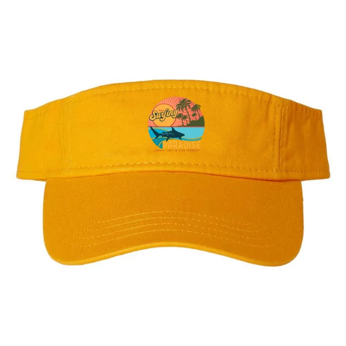 Vintage Retro Orignal Surfing Paradise Shark Valucap Bio-Washed Visor