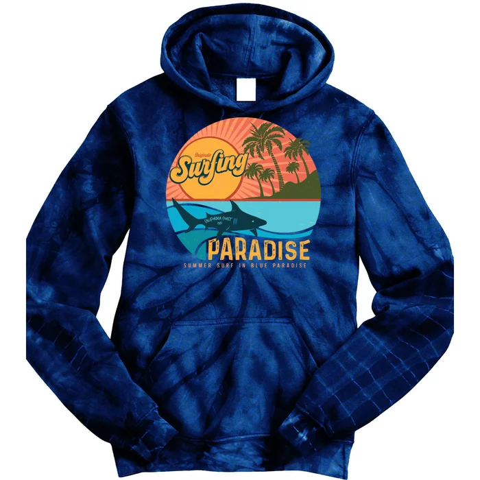 Vintage Retro Orignal Surfing Paradise Shark Tie Dye Hoodie