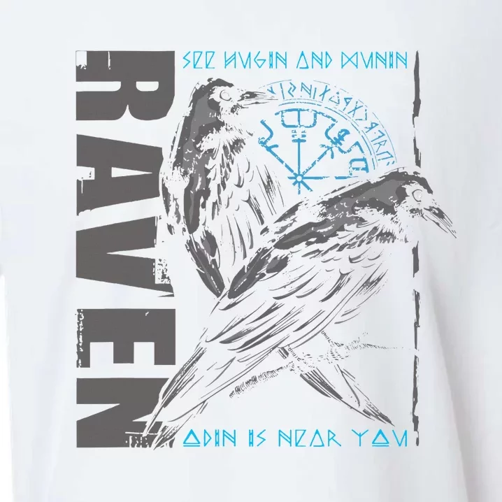 Valhalla Raven Odins Runes Norse Compass Viking Sueded Cloud Jersey T-Shirt