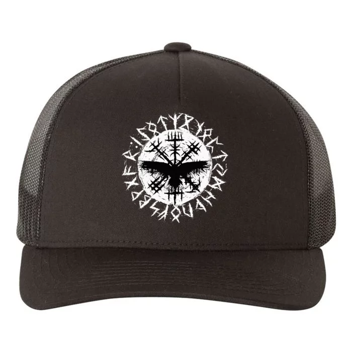 Viking Raven Odin Runes Vegvisir Yupoong Adult 5-Panel Trucker Hat