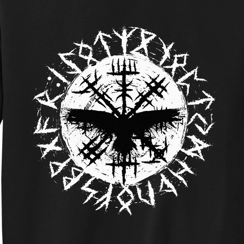 Viking Raven Odin Runes Vegvisir Tall Sweatshirt