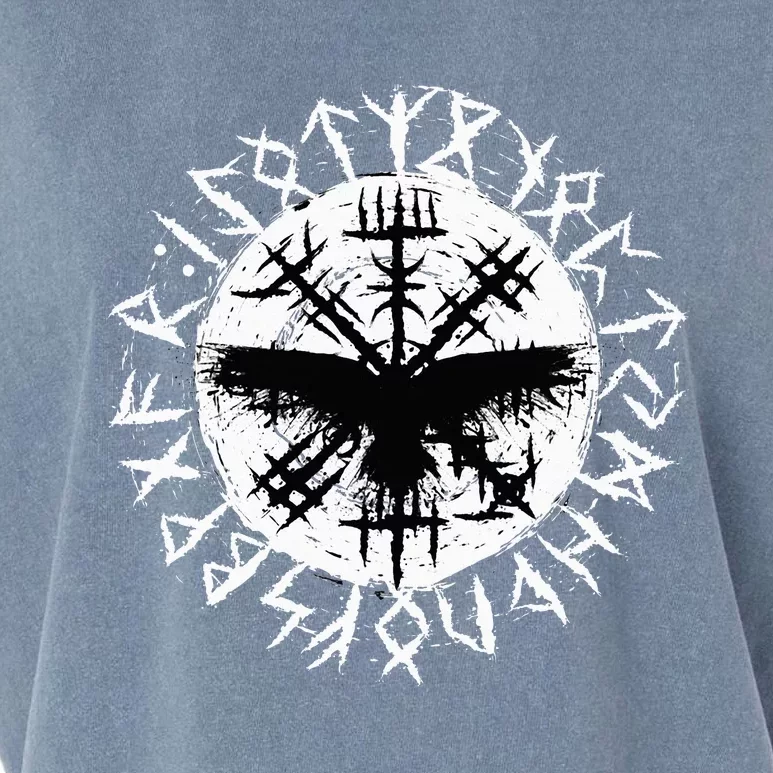 Viking Raven Odin Runes Vegvisir Garment-Dyed Women's Muscle Tee