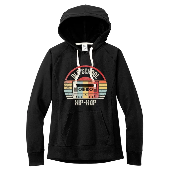 Vintage Retro Old School Hip Hop 80s 90s Cassette Music Women's Fleece Hoodie