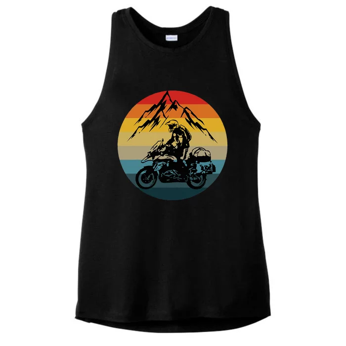 Vintage Retro Off Road Adventure Motorcycle Lover Ladies Tri-Blend Wicking Tank