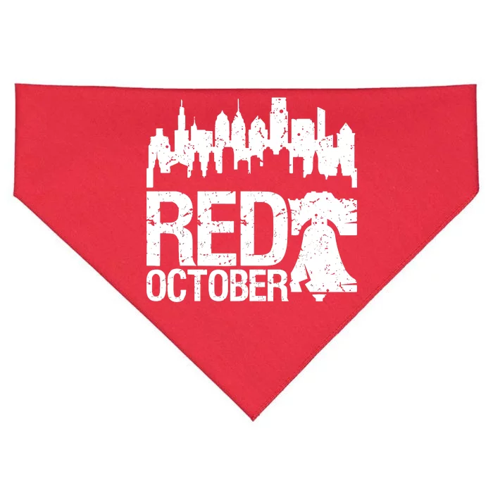 Vintage Red October Philadelphia Skyline Baseball USA-Made Doggie Bandana