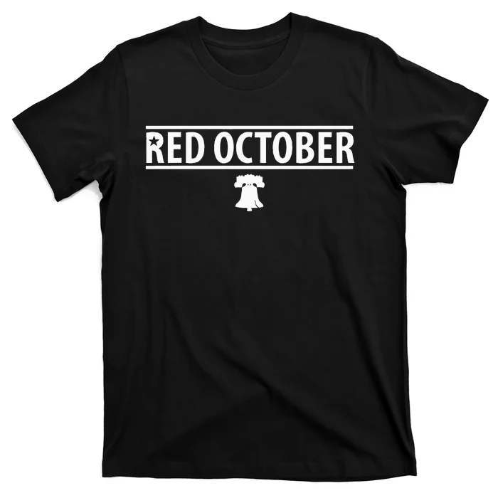 Vintage Red October Philly Baseball Retro Skyline T-Shirt