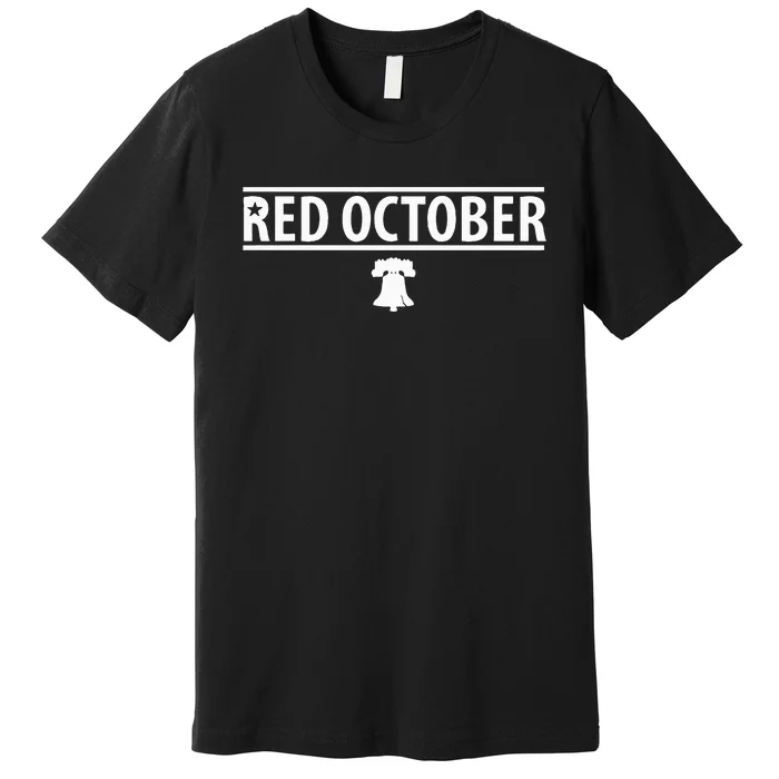 Vintage Red October Philly Baseball Retro Skyline Premium T-Shirt